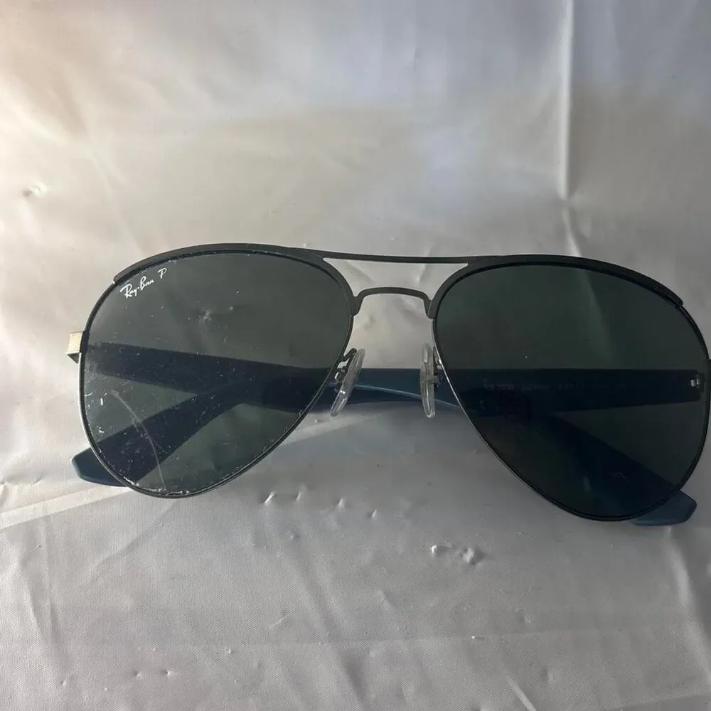 Ray-ban Men's Black and Silver Sunglasses